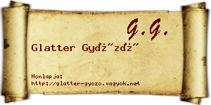 Glatter Győző névjegykártya
